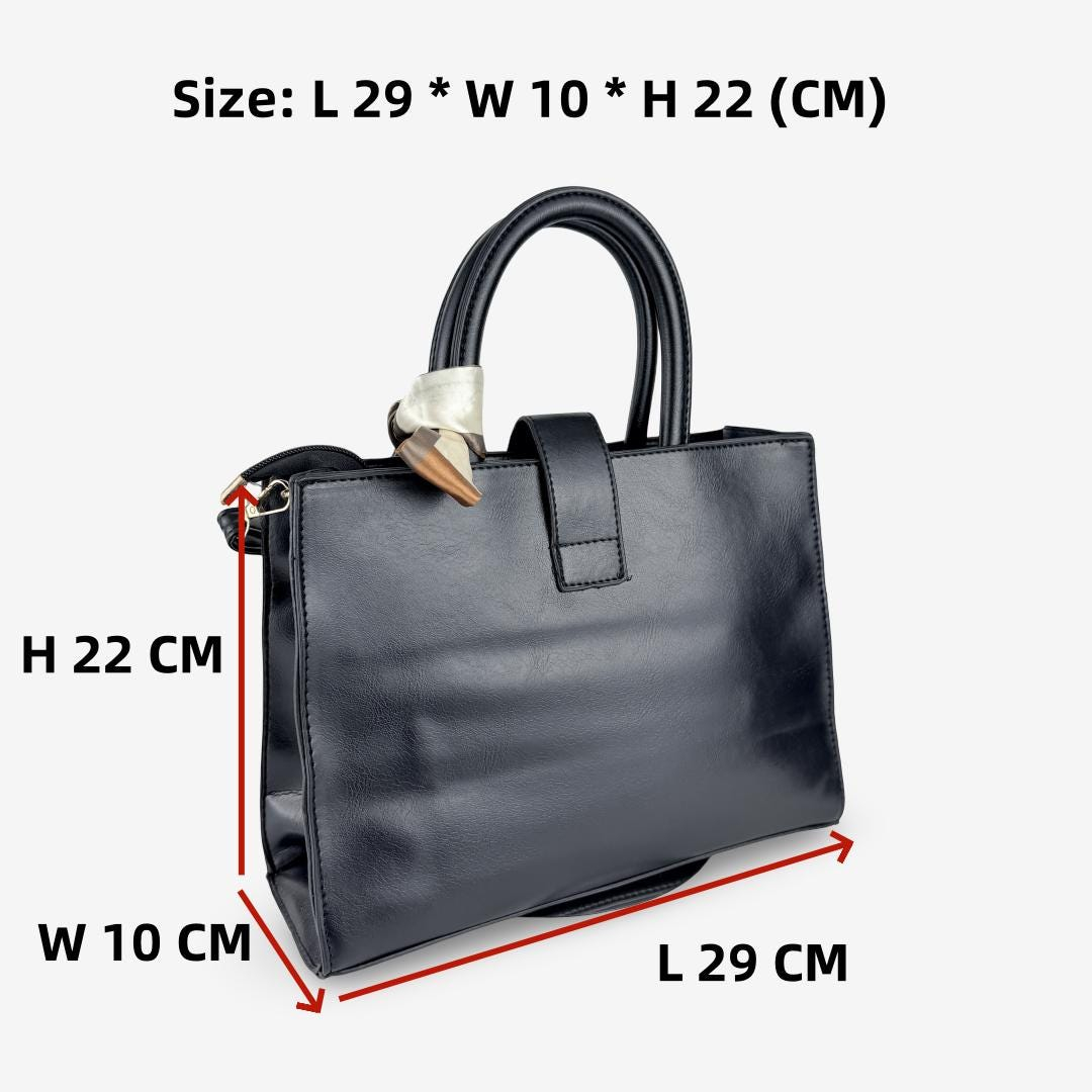 Multi Color Structured Top Handle Satchel Bag