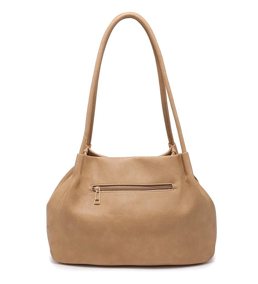 Soft and relaxed style multi-colored faux suede handbag