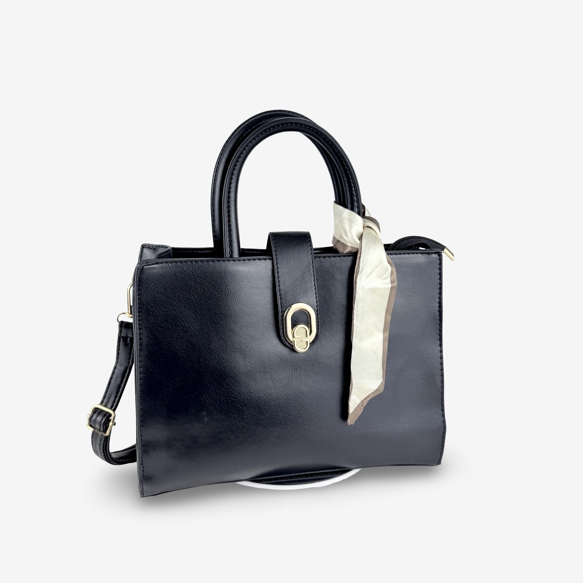 Multi Color Structured Top Handle Satchel Bag