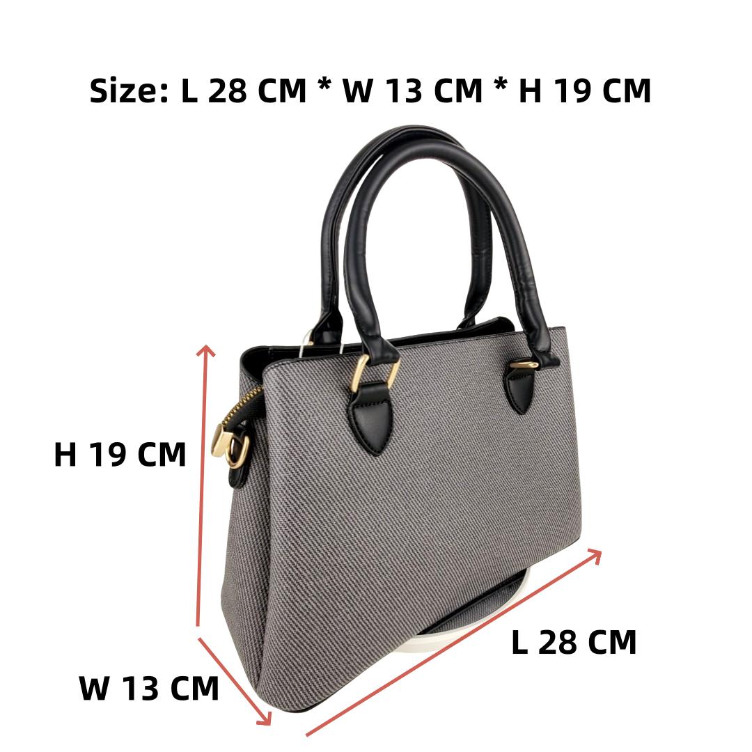 Multi Color Textured Tote Handbag with Shoulder Strap and Matching Mini Pouch