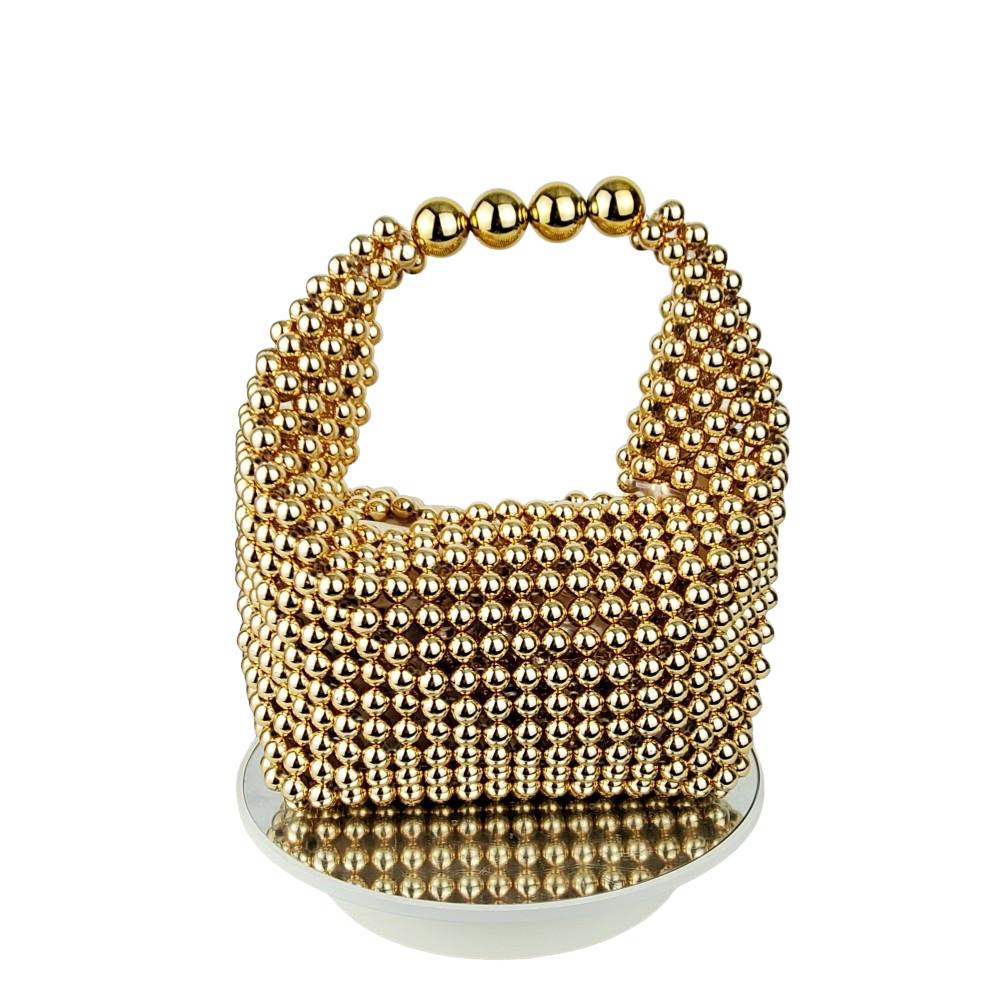 Multi colored beaded pearl mini handbag