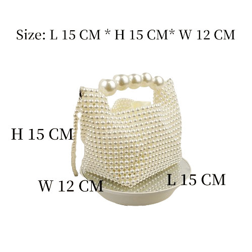 Multi colored beaded pearl mini handbag